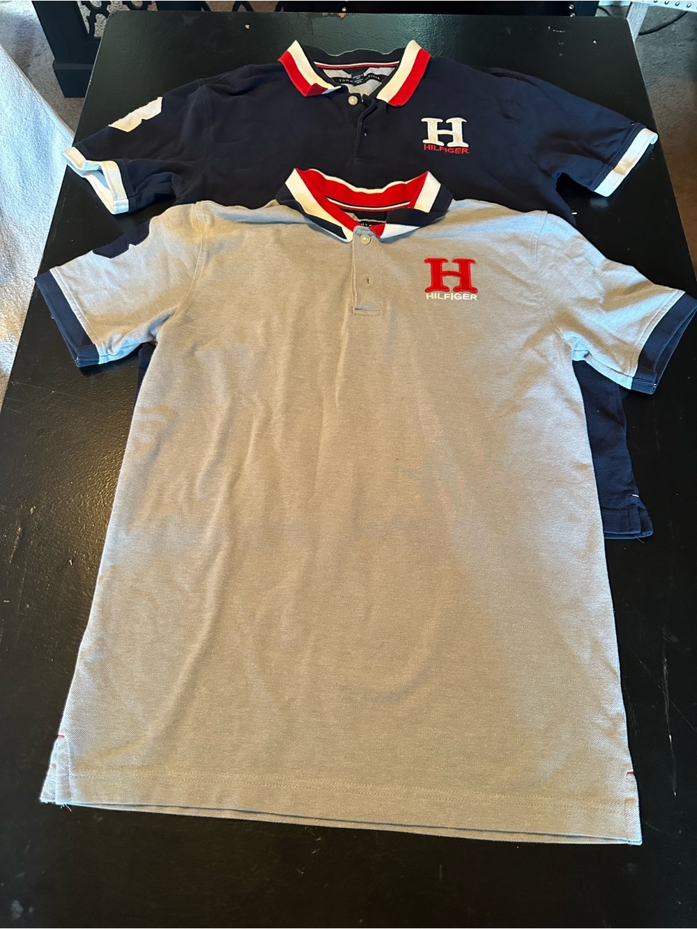 Tommy Hilfiger Kids Polo Pack - Navy & Light Gray with Red Trim